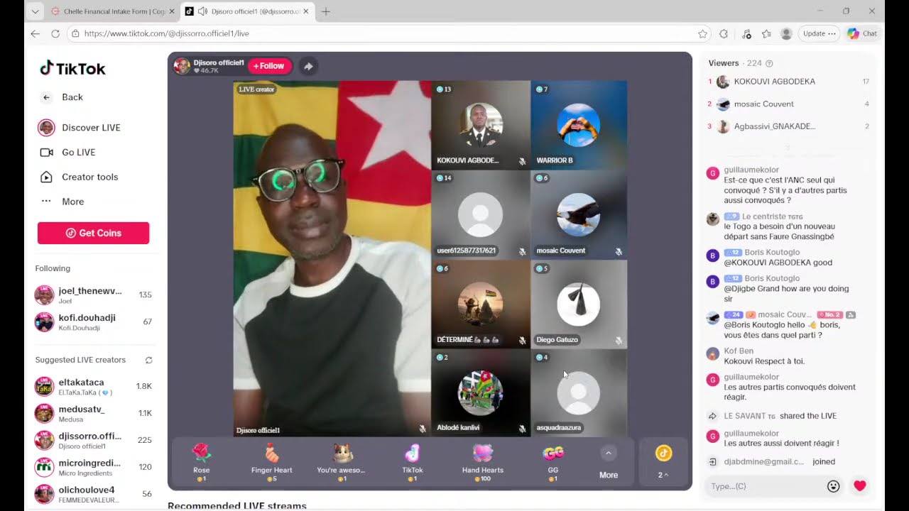DJISSORO EN LIVE! L'ANC COMME SUJET!