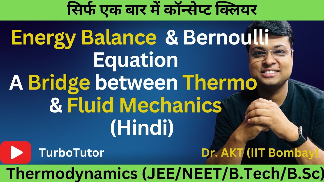 Energy Balance for Control Volume and Bernoulli Equation |AKT_Hindi