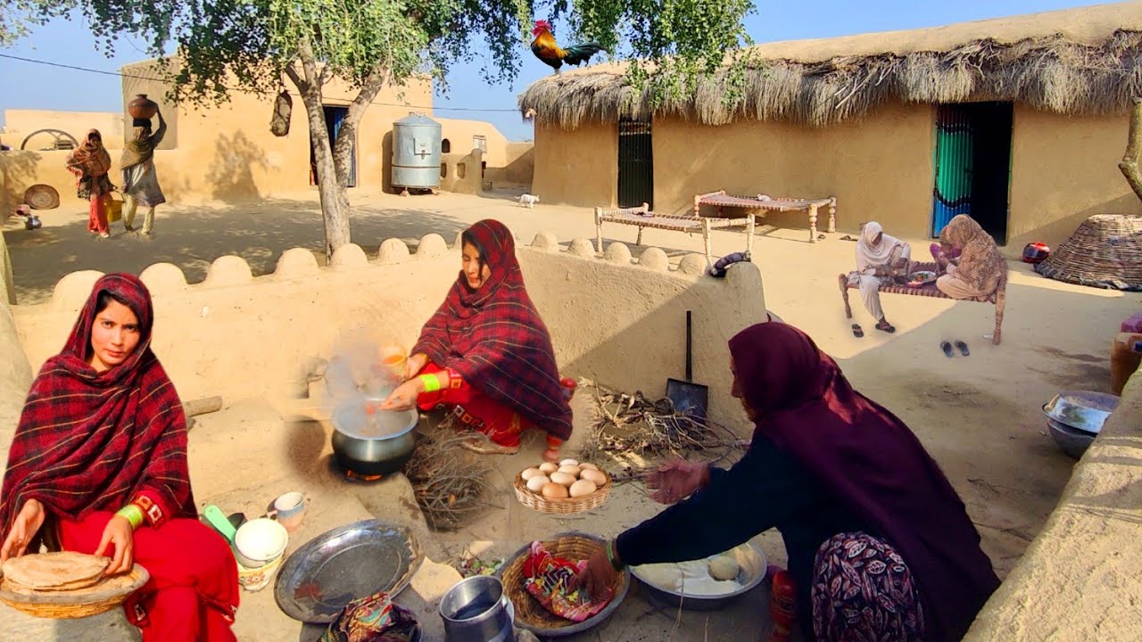 Old Desert Village Women Evening Routine In Pakistan | Traditional Food | Cholistan Old Village Life
