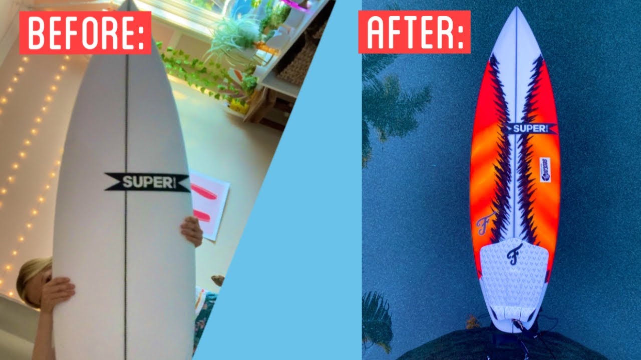 Custom Spray Paint Art Design On My SUPERbrand Surfboard!!!!!