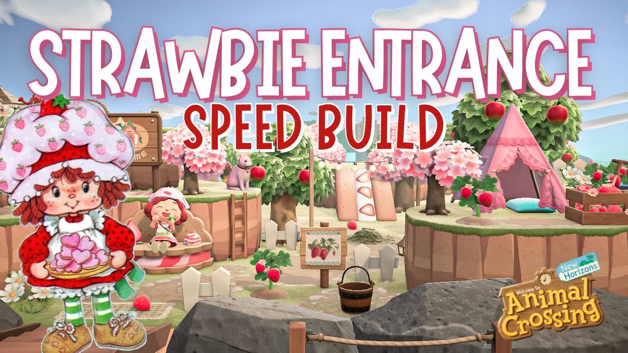 Entrance design CLOSE TO THE AIRPORT! 7 steps! Strawberry Shortcake Theme | ACNH | Animal Crossing