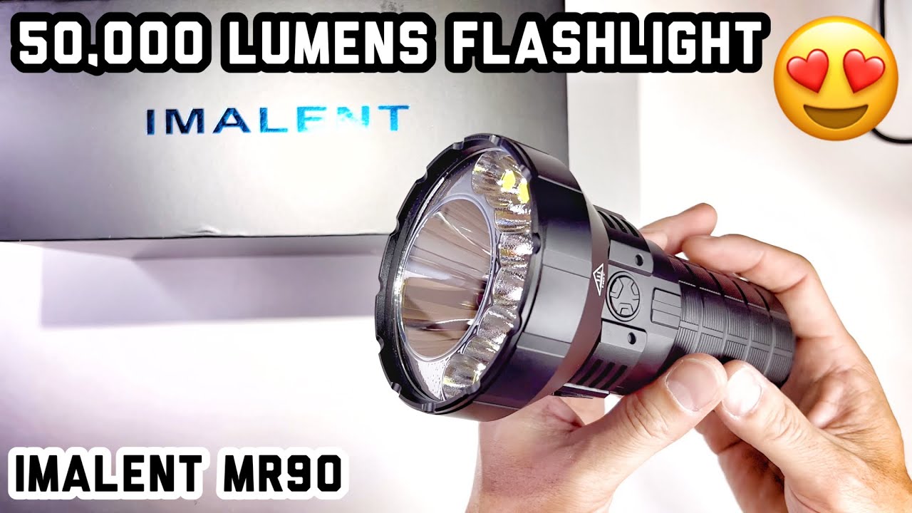 Imalent MR90 Police Flashlight: 50,000 Lumens Test【Review83】