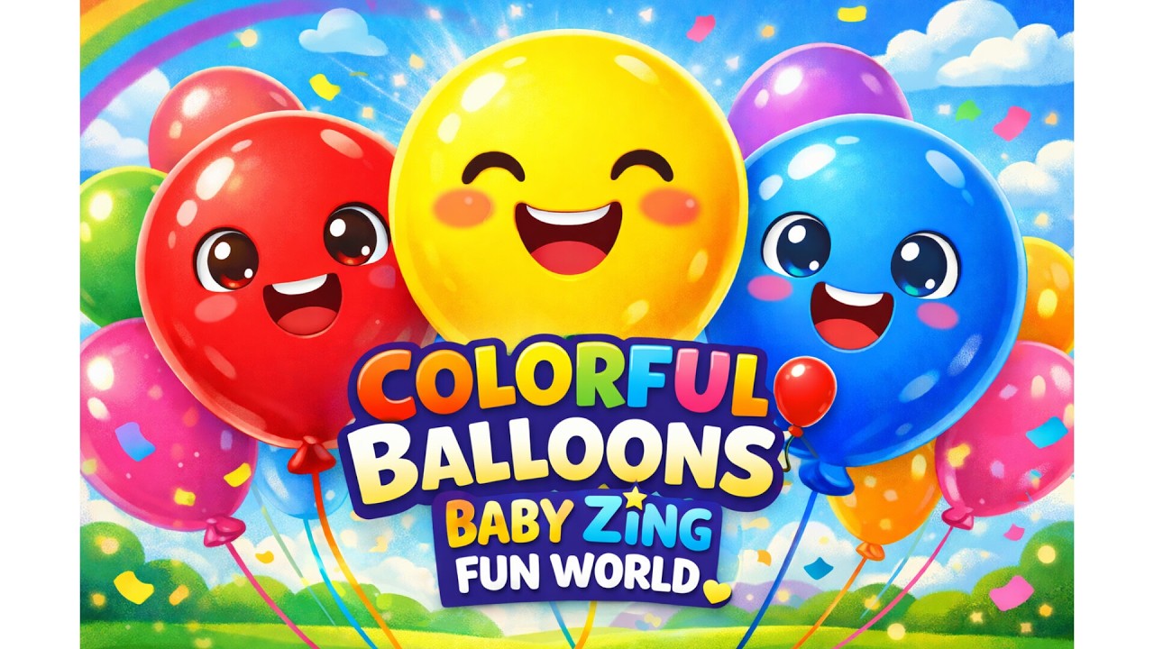 🎈 Colorful Balloon Song for Babies | Learn Colors & Counting | Baby Zing Fun World