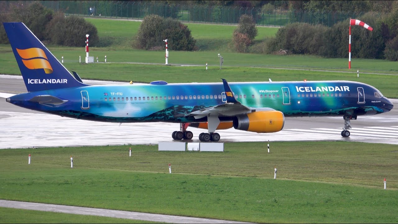 Icelandair Hekla Aurora Livery B757 LAST Landing & Take-Off at Zurich Airport