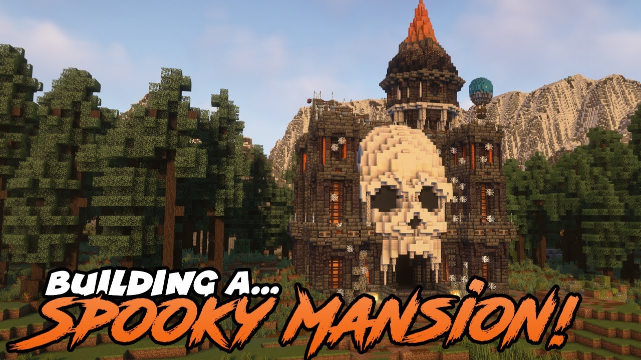 I Built a Giant Skeleton Mansion for Halloween in Minecraft!