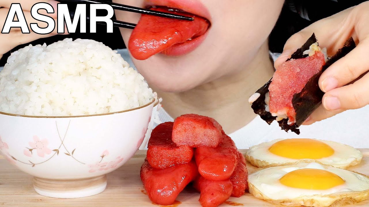 ASMR Salted Pollock Roe with Rice 명란젓 먹방 Korean Home Meal Eating Sounds Mukbang