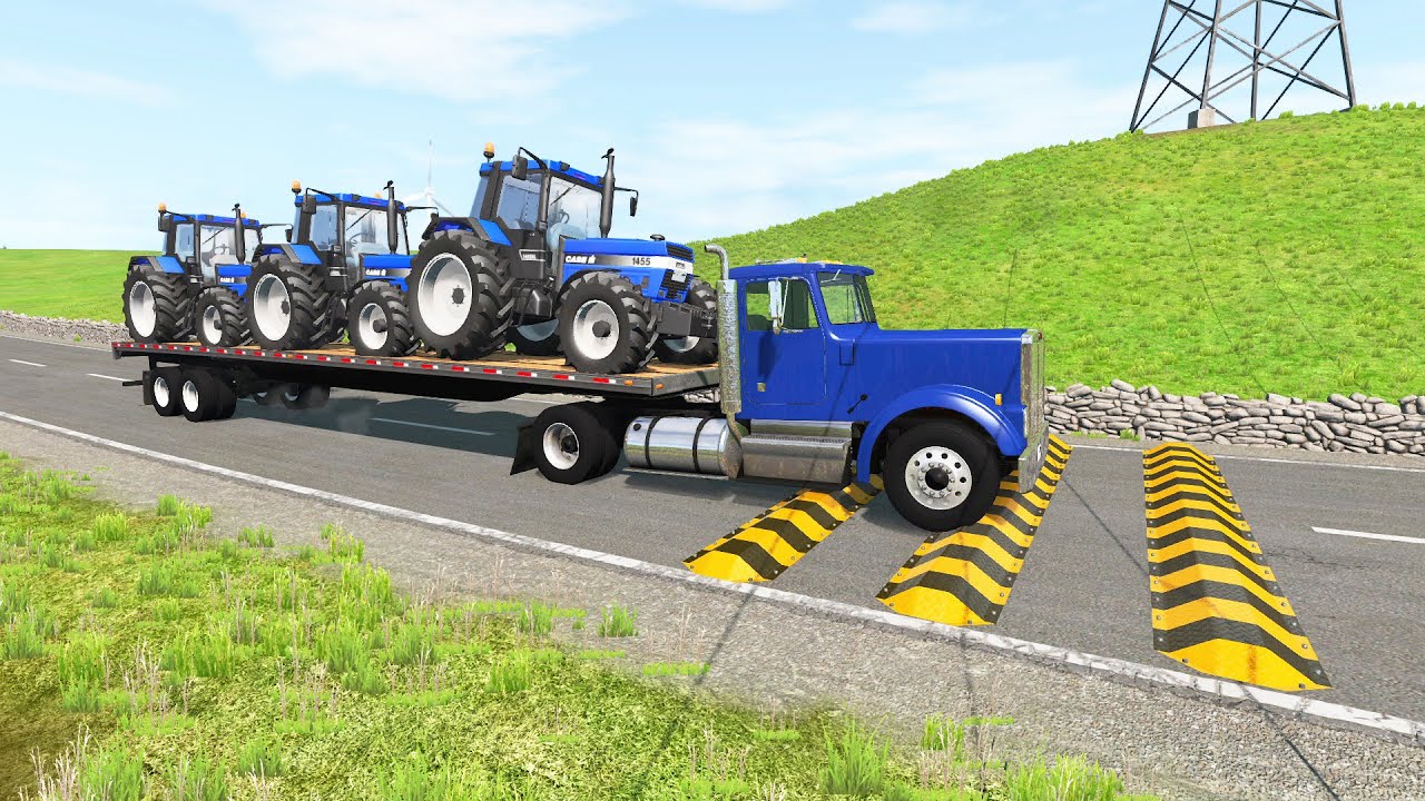 Trucks Vs Massive Speed Bumps #2 - BeamNG.Drive
