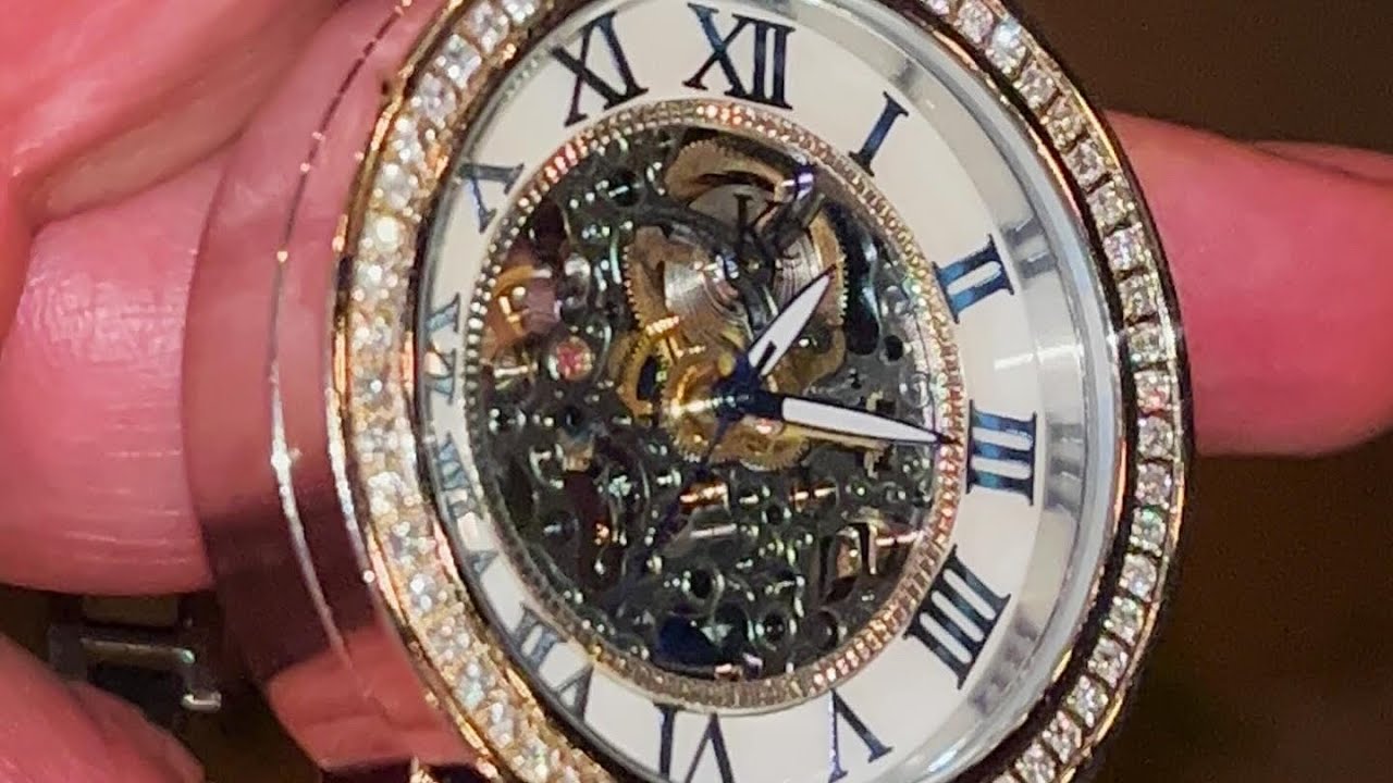 Mens Techno Com By KC Skeleton Automatic Diamond Watch