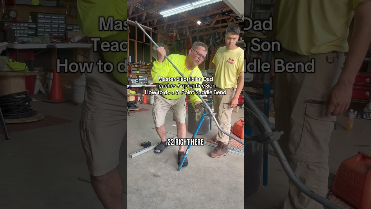 How to do a 3-Point Saddle Bend with EMT Conduit in 2 Minutes! #hendythesparky #electrician