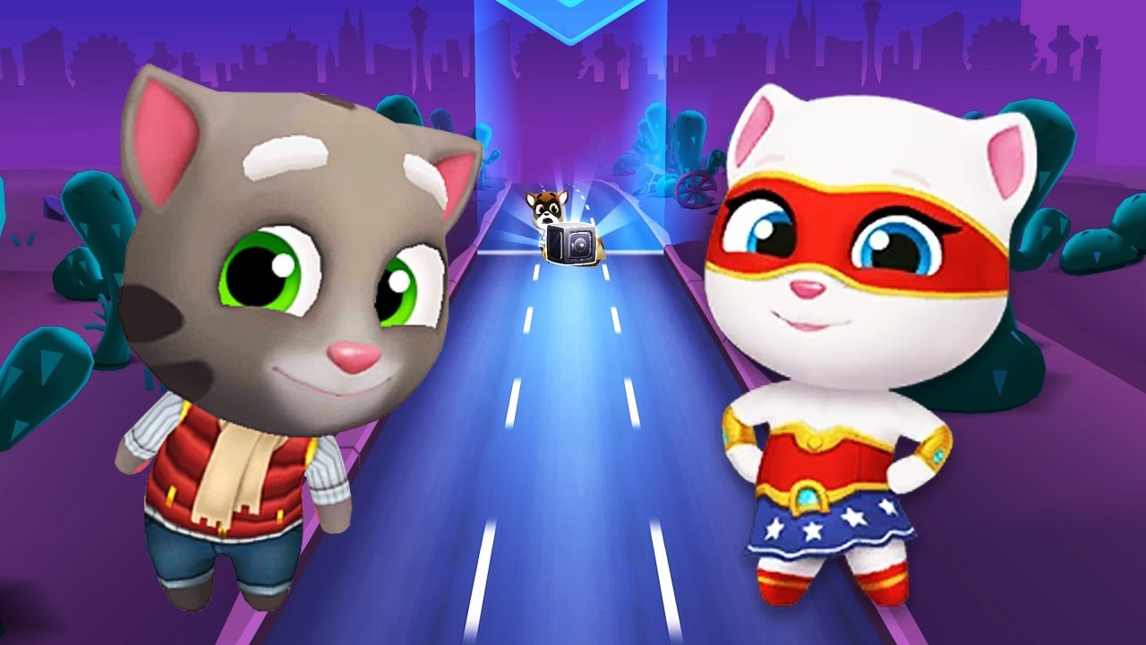 Talking Tom Gold Run Full Screen – Super Angela Vs Frosty Tom