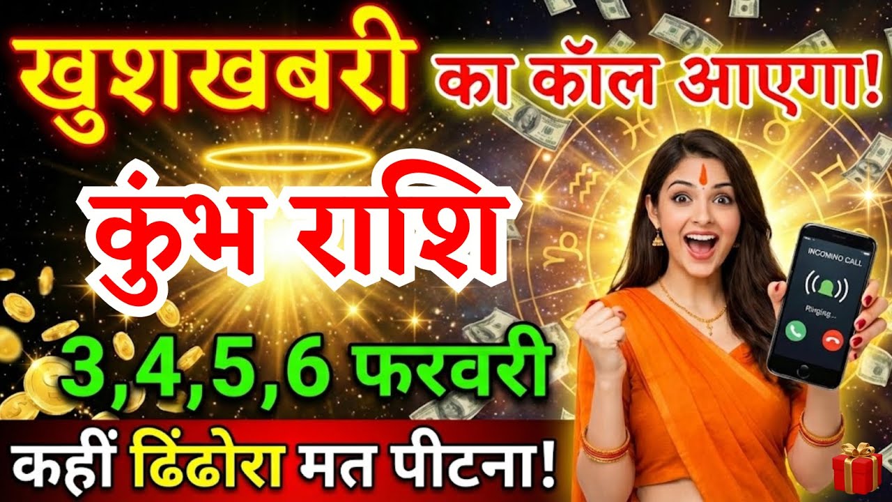 3, 4, 5, 6 फरवरी, कुंभ राशि खुशखबरी का कॉल आएगा, Kumbh Rashi कहीं ढिंढोरा मत पीटना