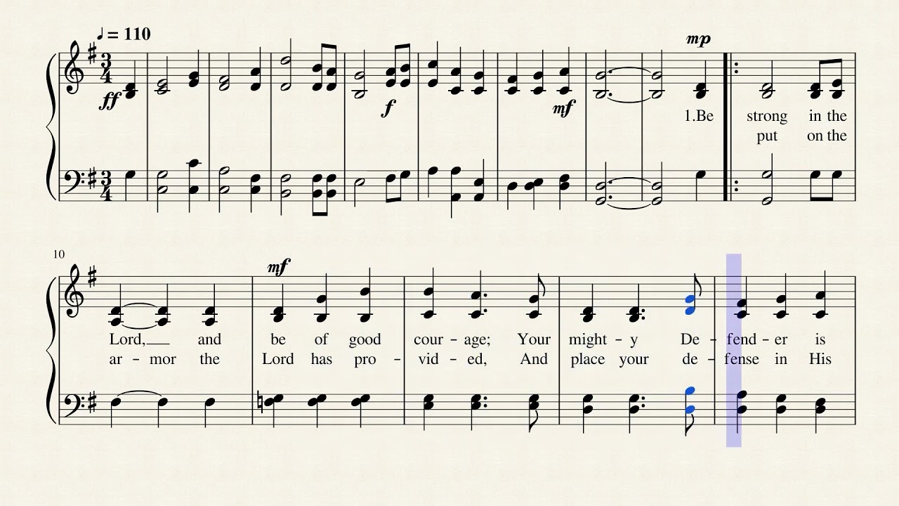 Be Strong in the Lord || Alto with metronome