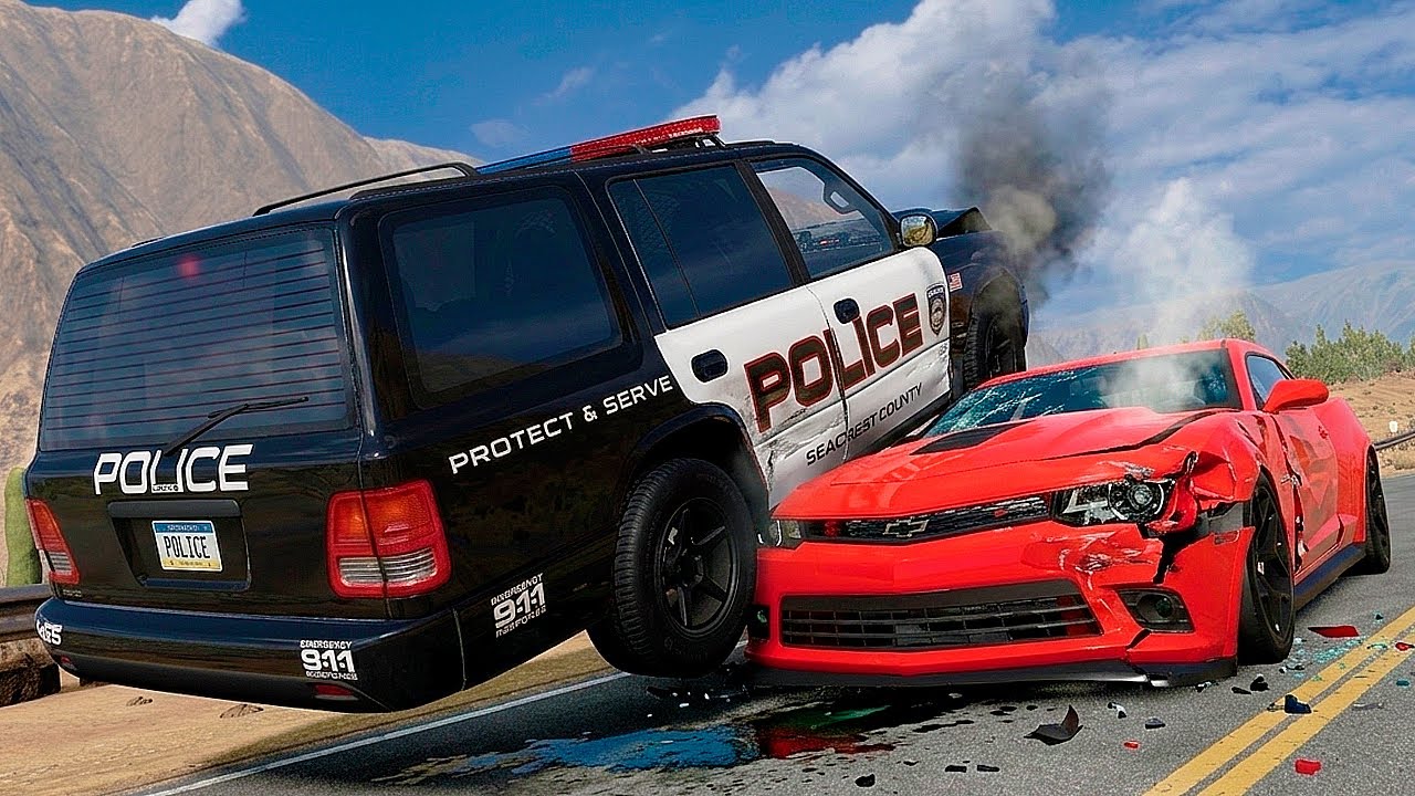 Police Chase and Epic Car Crashes | BeamNG.Drive #58