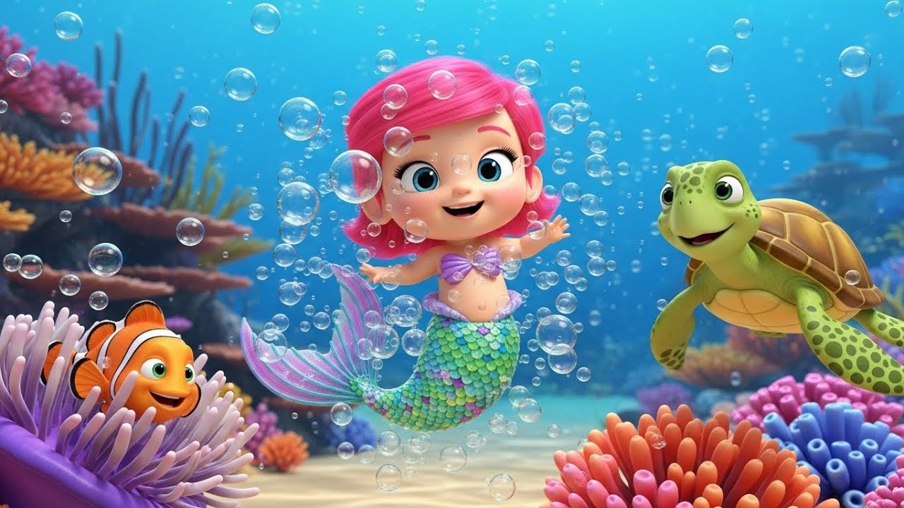 Mermaid Bubble Dance | kids nursery rhymes | Baby Song, Ocean & Mermaid Cartoon 🧜‍♀️🫧