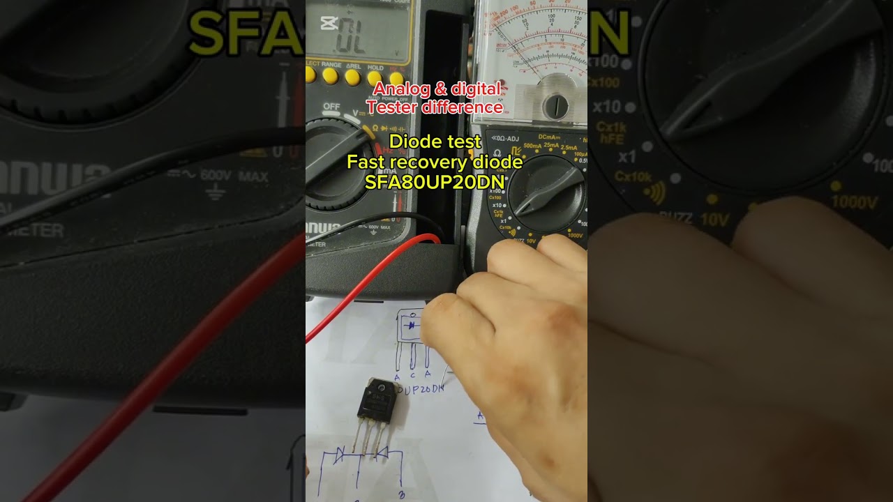 how to test diode using analog and digital ohmeter SFA80UP20DN fast recovery diode