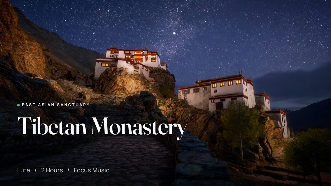 Tibetan Monastery Lute - ADHD Focus Music | 68 BPM | 2 Hours