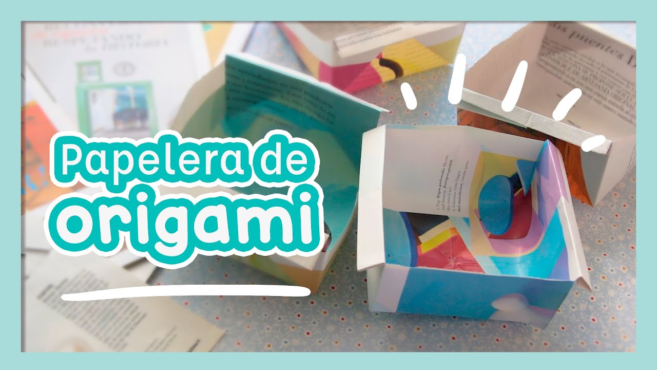 C&oacute;mo hacer una PAPELERA de ORIGAMI F&Aacute;CIL 🙌 | Trash box tutorial | Fuzzylactic