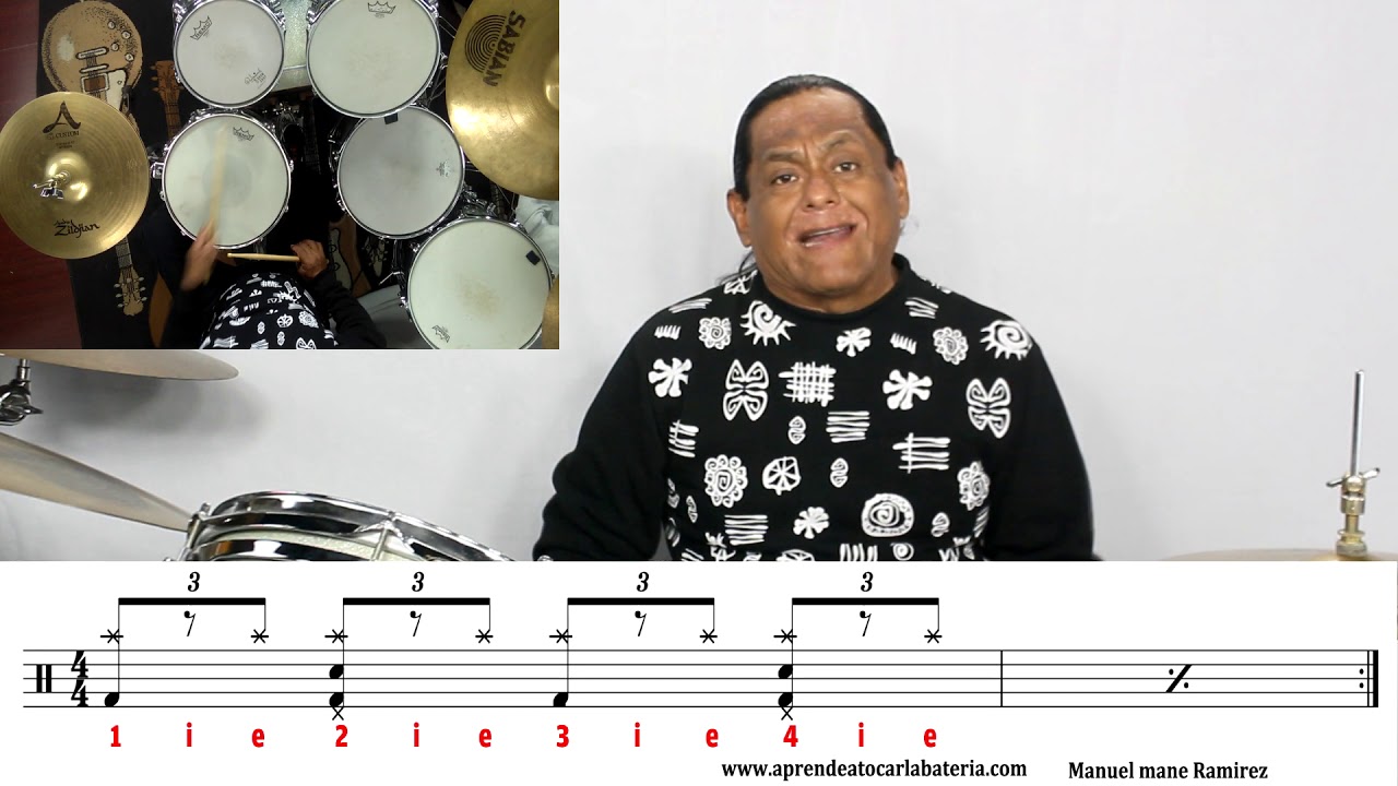 Como tocar, shuffle, blues y rock blues en la Bateria parte1