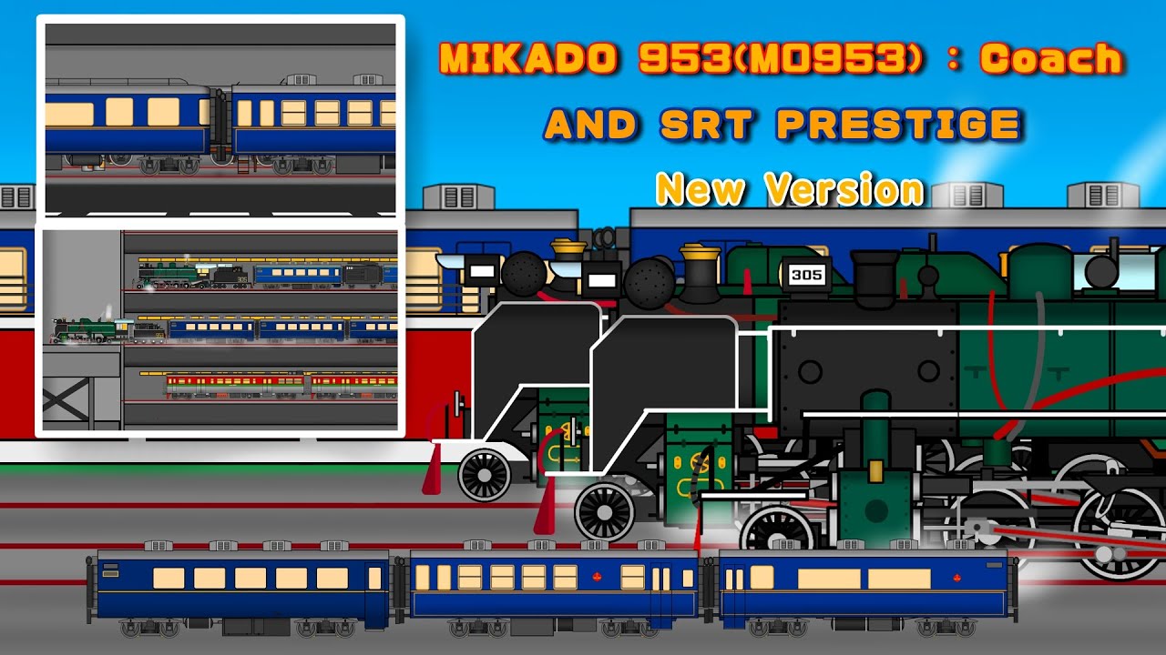 รถจักรไอน้ำไทย Galaxy​ express​ 901 :MIKADO 953(M0953)​ Coach​ and SRT​ Prestige Coach New Version
