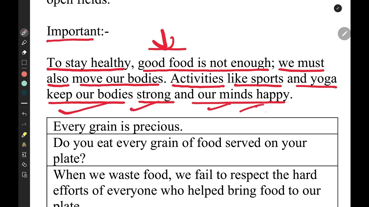 Mindful eating tongue teeth precious grain chapter 6 class 4 twau