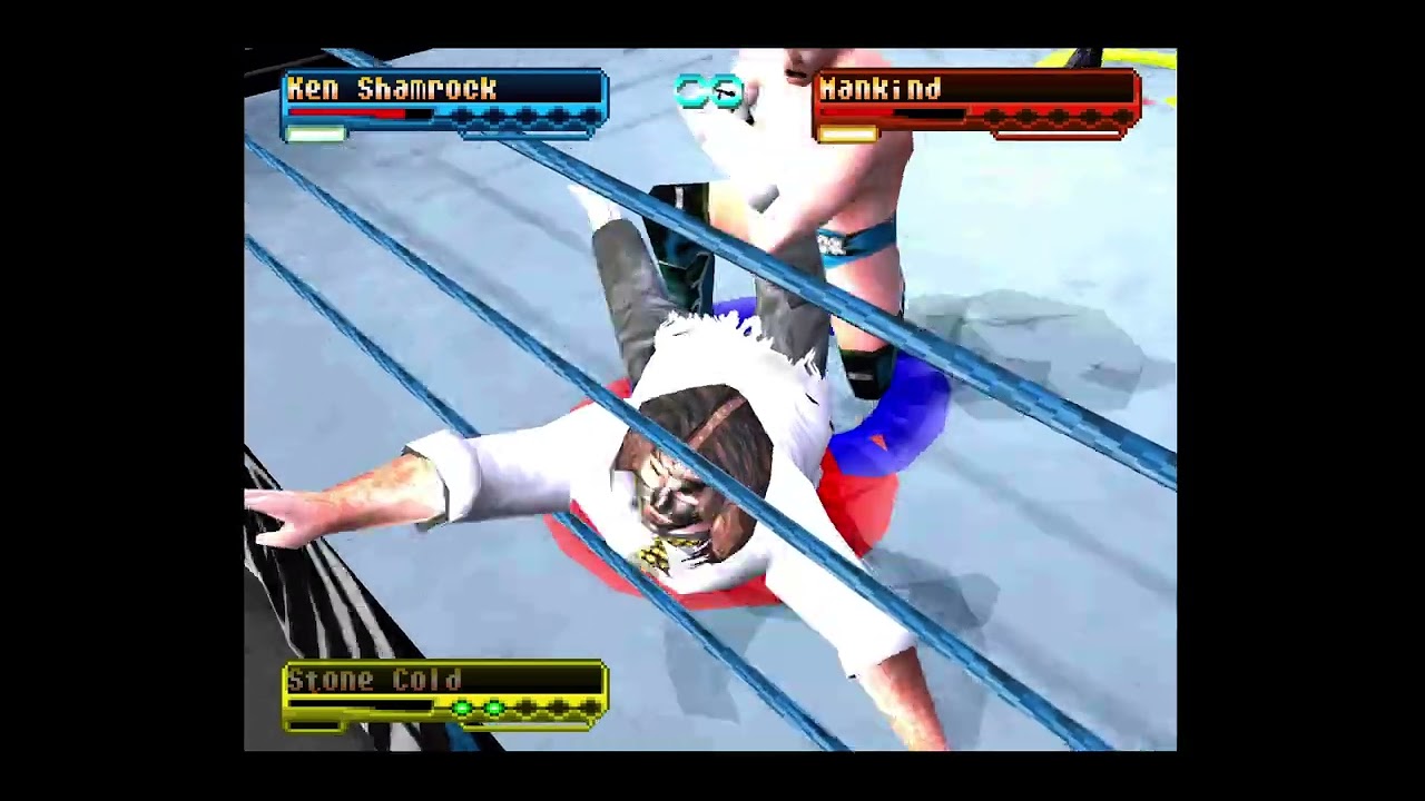 WWF Smackdown - PS1 Gameplay - Ken Shamrock vs Mankind