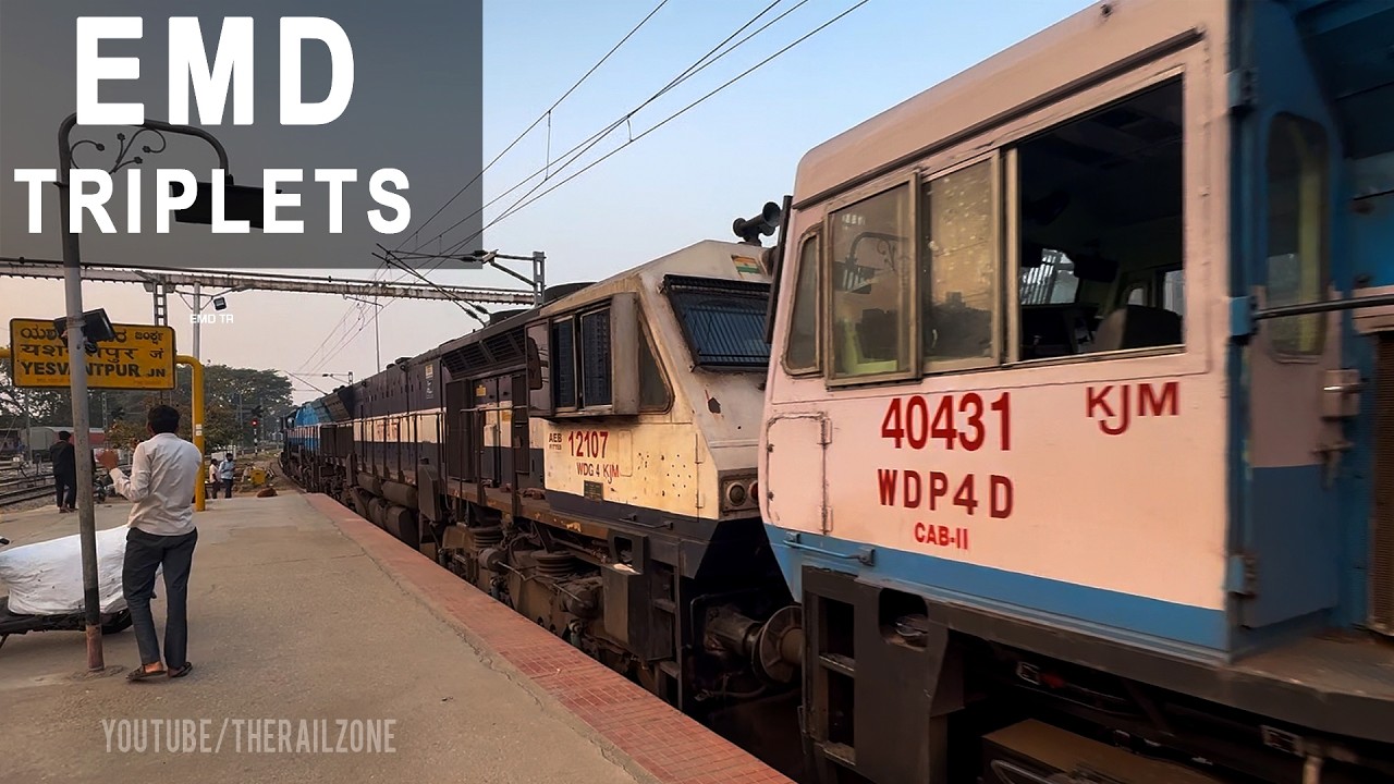 EMD Triplets lead the Intercity Express #trainvideos #dieselloco #indianrailways #train  #locopilot
