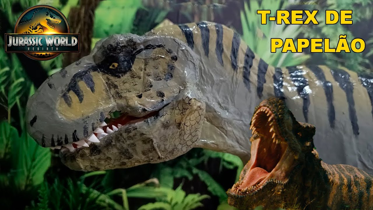 COMO FAZER T-REX DE JURASSIC WORLD RECOMEÇO DE PAPELÃO!