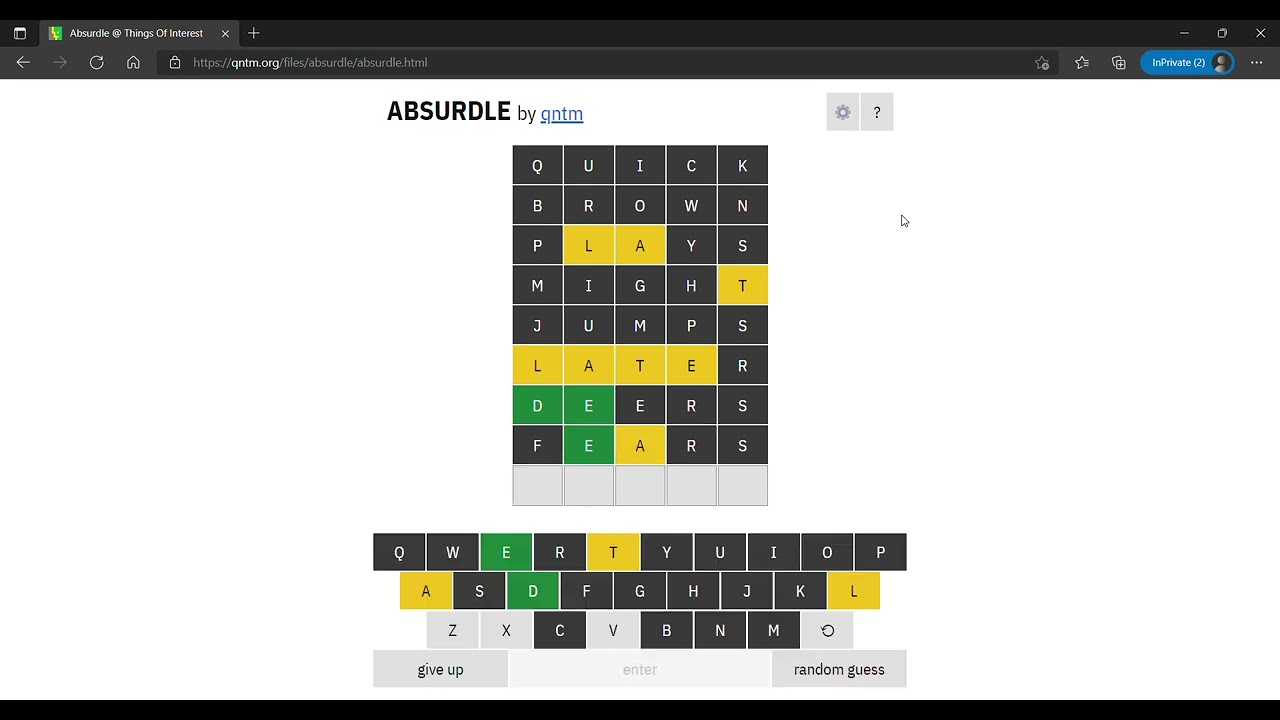 Absurdle Gameplay