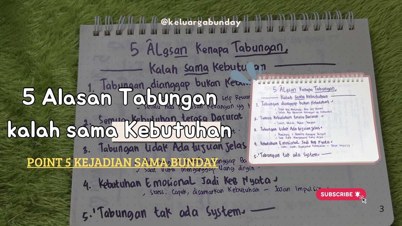5 ALASAN KENAPA TABUNGAN KALAH SAMA KEBUTUHAN !! AWAS POINT KE 5 sering kejadian 