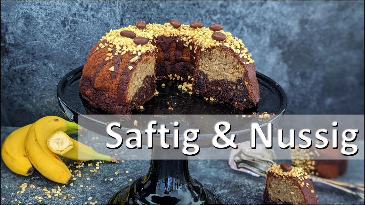 Kaffee-Banane-Nuss-Kuchen (Gugelhupf)