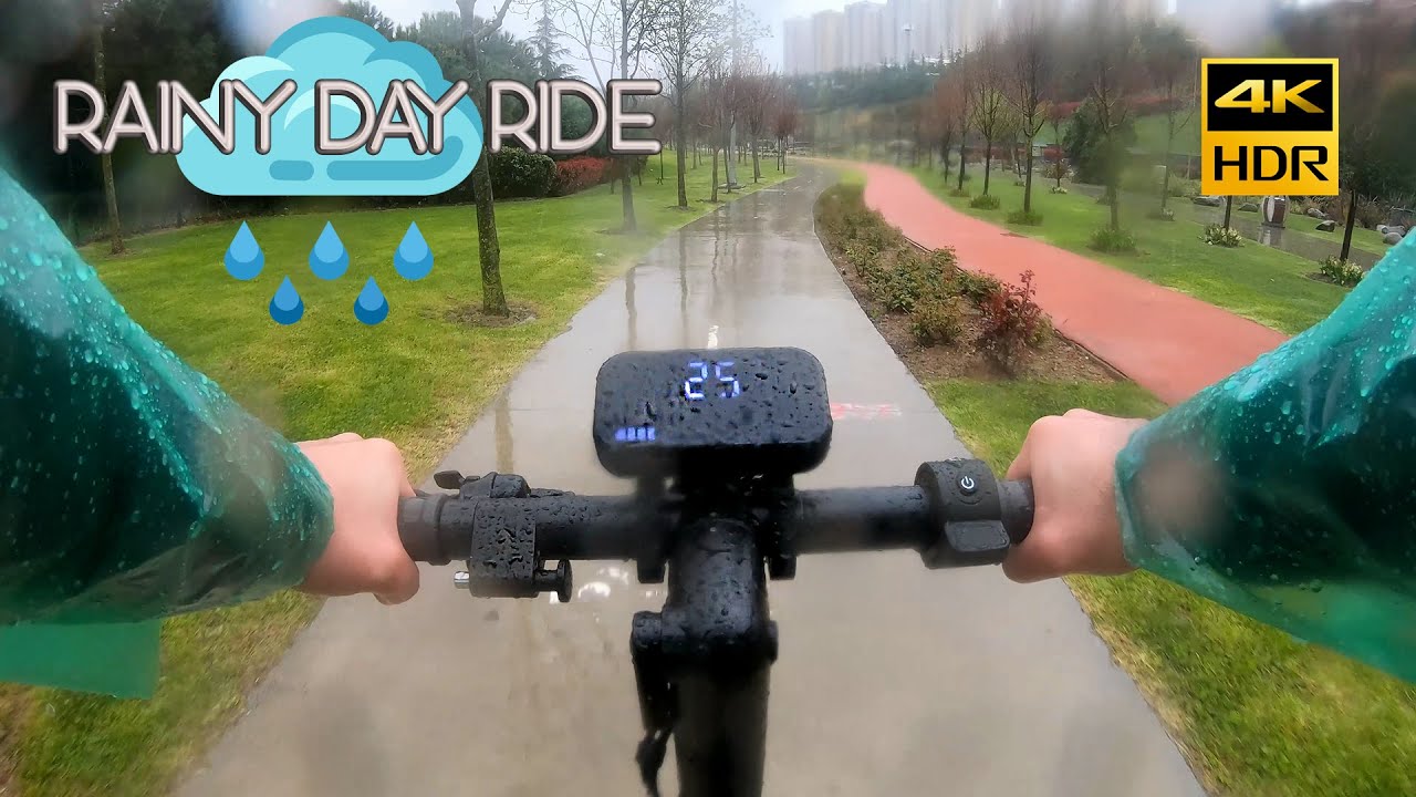 Navee N65 Electric Scooter - Rainy Day Ride (Environment Sound Only) 4K