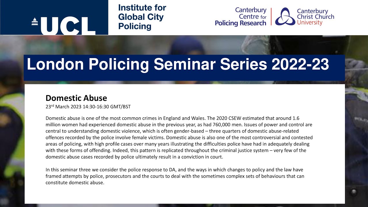 How does police respond to domestic abuse? - London Policing Seminar Series