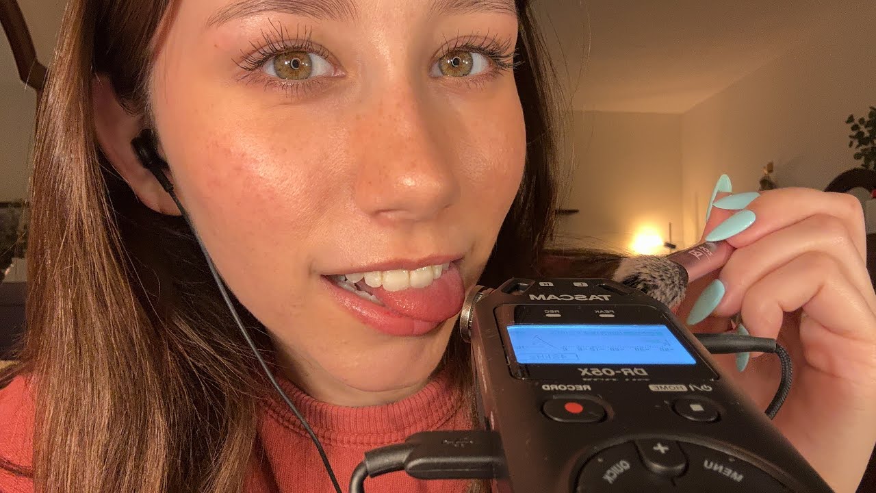 ASMR | TASCAM Mouth Sounds & Mic Brushing 🎙️👄