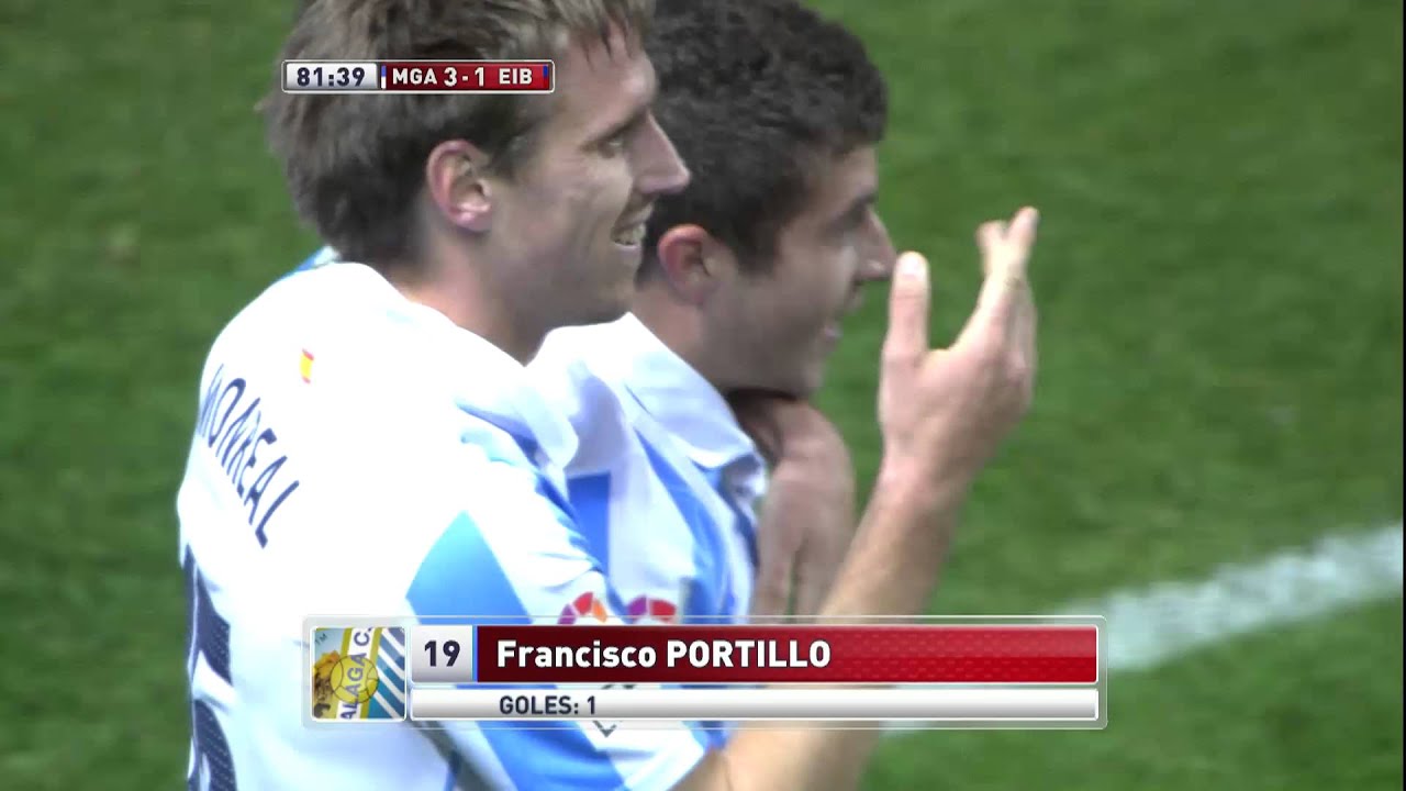 Gol de Portillo (3-1) en el Málaga CF - SD Eibar - HD