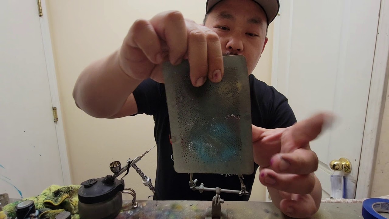 How to airbrush a basic trout pattern.