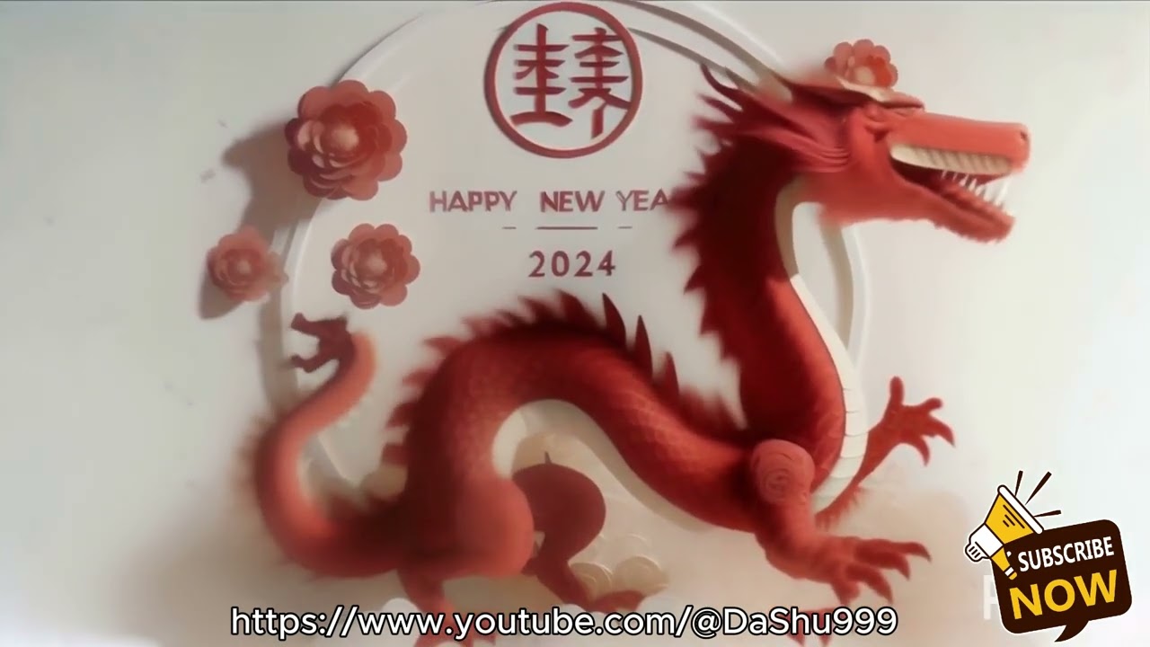 Cute Chinese Dragon / 中國龍 #ai #aiart #aidrawing #Christmas #dragon #ai創作 #艺术 #loong #剪紙藝術 #Paper art