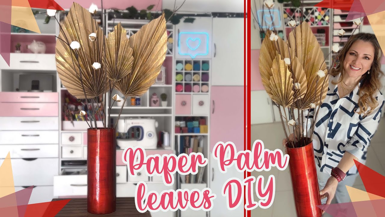 Arreglo con palmas de papel  🌾🌿