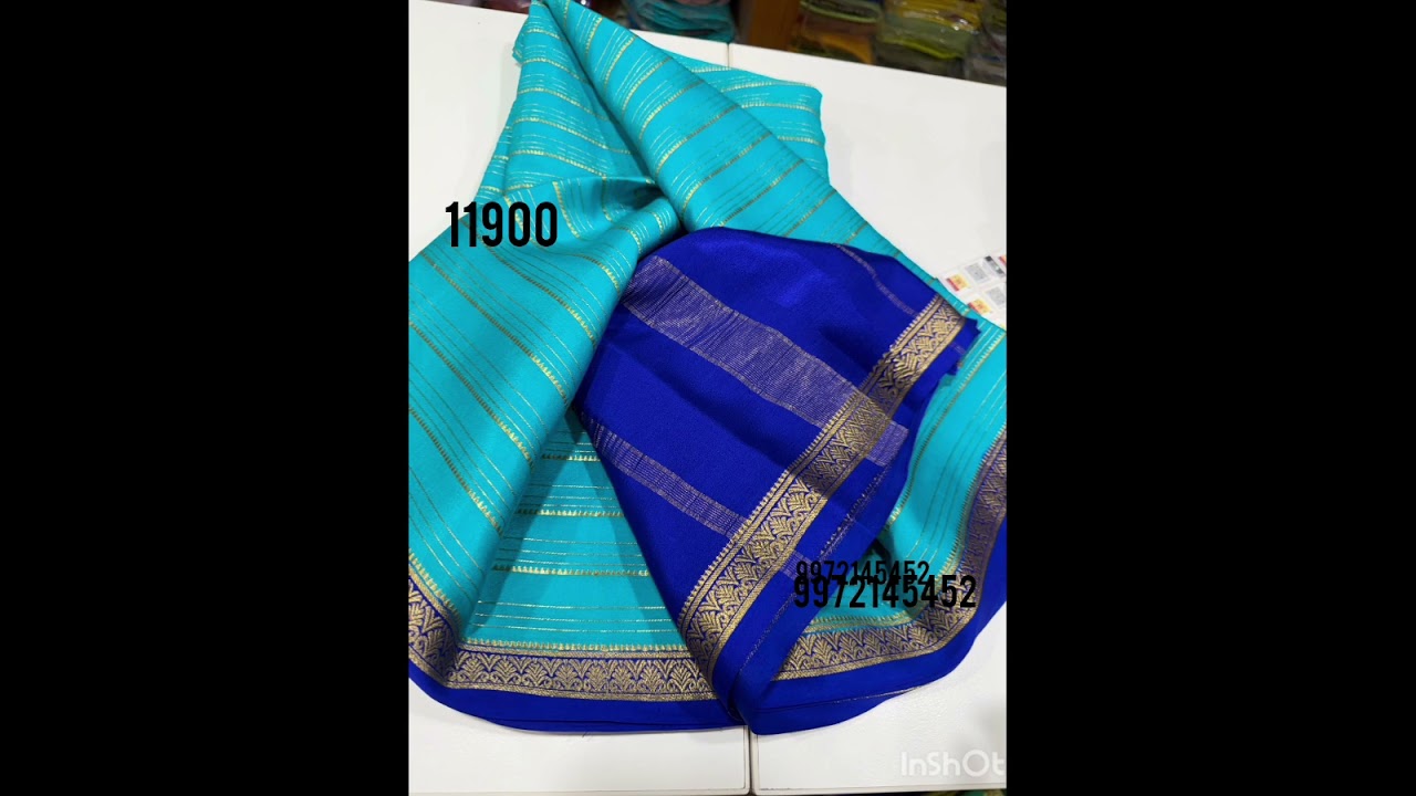 Mysore pure silk saree with silk mark certified/Horizontal lines/11900/120gm 