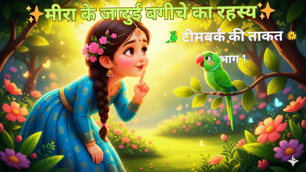 🌸✨मीरा के जादुई बगीचे का रहस्य 🌿🔮 | टीमवर्क की ताकत 🤝💫 |  भाग 1️⃣ #hindikidsstory