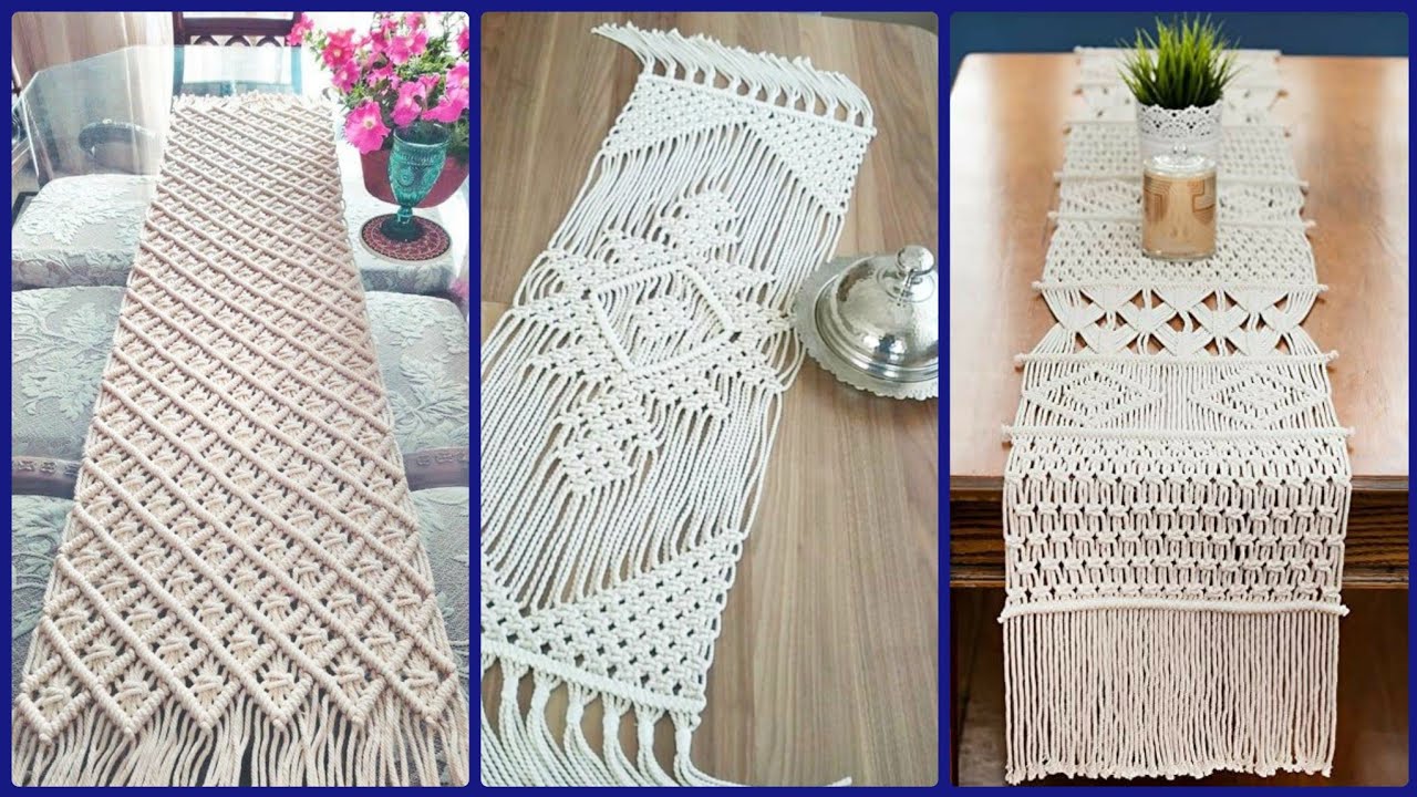 Clover Boho Table Runner//Off White Macrame Table Runner Designs