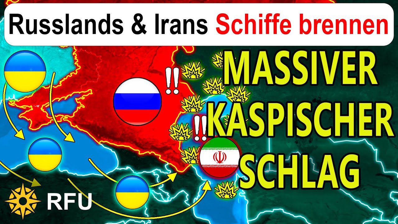 Russische Öltanker und iranische Raketenschiffe BRENNEN im Kaspischen Meer | RFU News