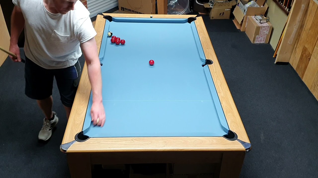 How straight is your cueing? (Hard version) follow the ball in corner to corner.