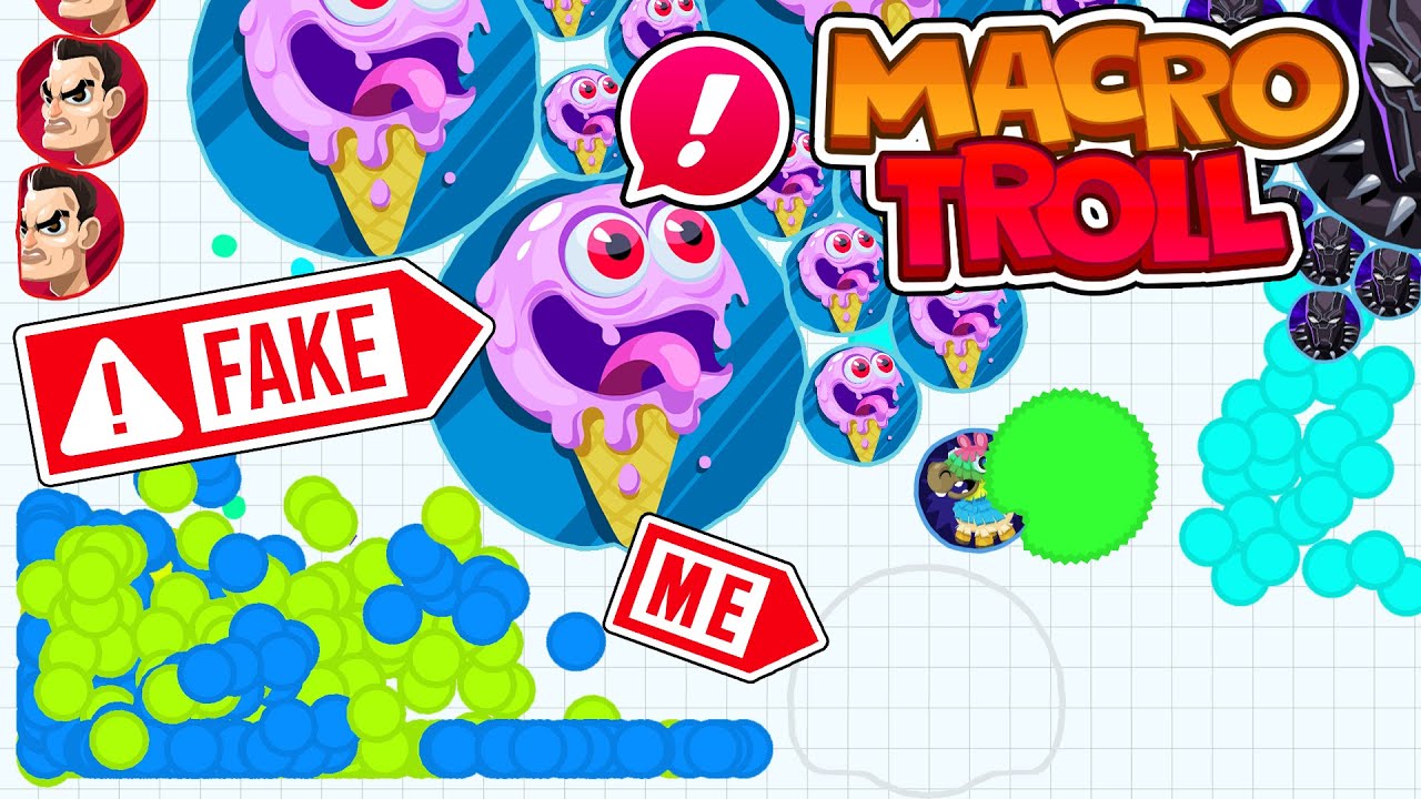 Agar.io Mobile - DONT FALL FOR IT - TROLLING MACRO PLAYERS
