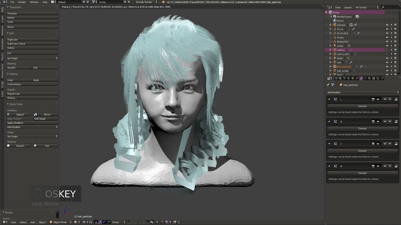 Roll Hair Styling in Blender