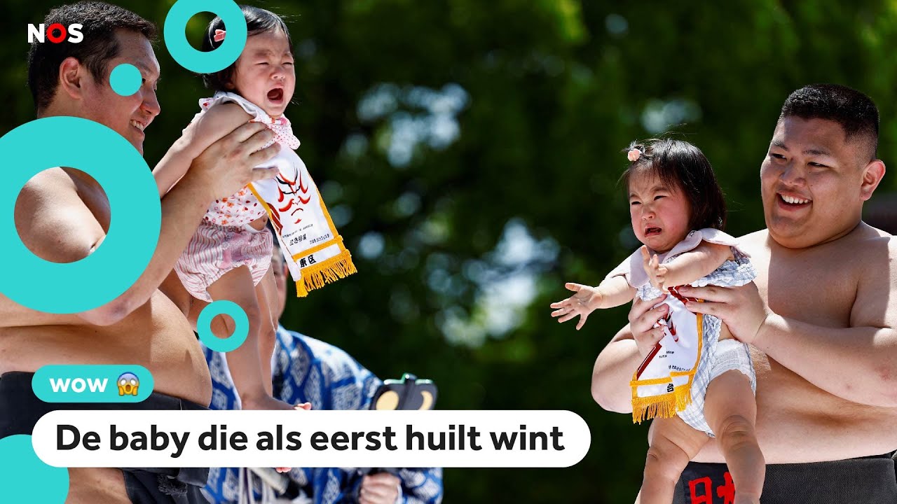 Japanse baby's doen wedstrijdje huilen