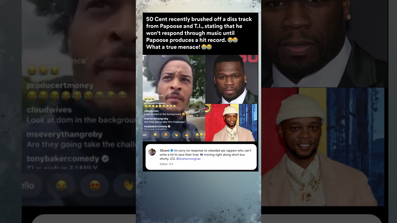 50 Cent's hilarious refusal to respond to diss tracks from Papoose and T.I. 😂 #50cent #shorts