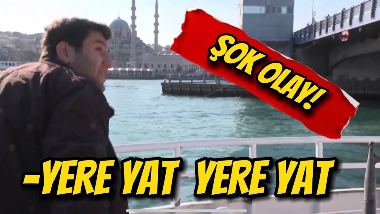 GALATA KÖPRÜSÜ'NDE SKANDAL OLAY. OLTASINI KADININ KAFASINA SAPLADI...