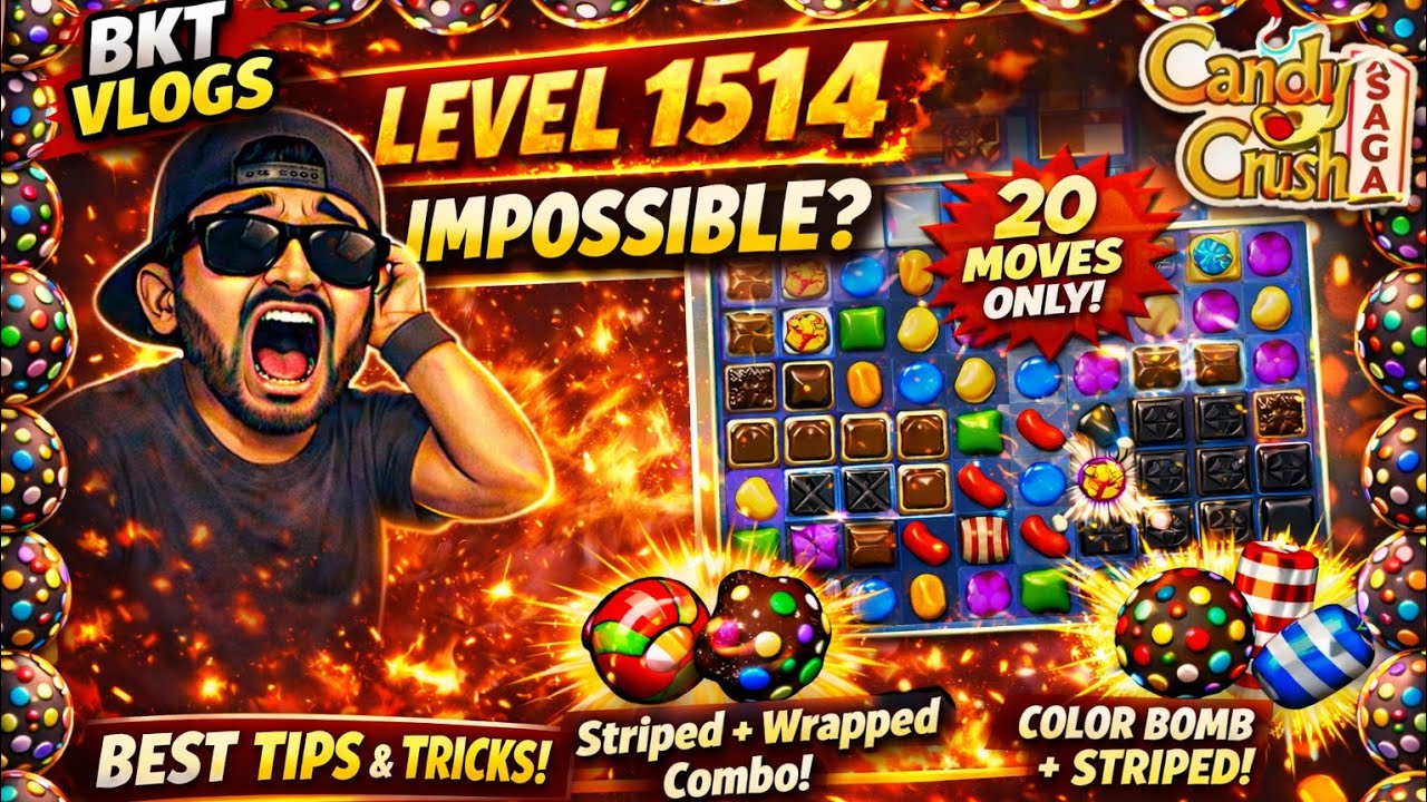 Candy Crush Saga 🔥 Impossible Level Clear | Last Move Win Move Se Jeet 😳 Candy Crush Saga Must Watch
