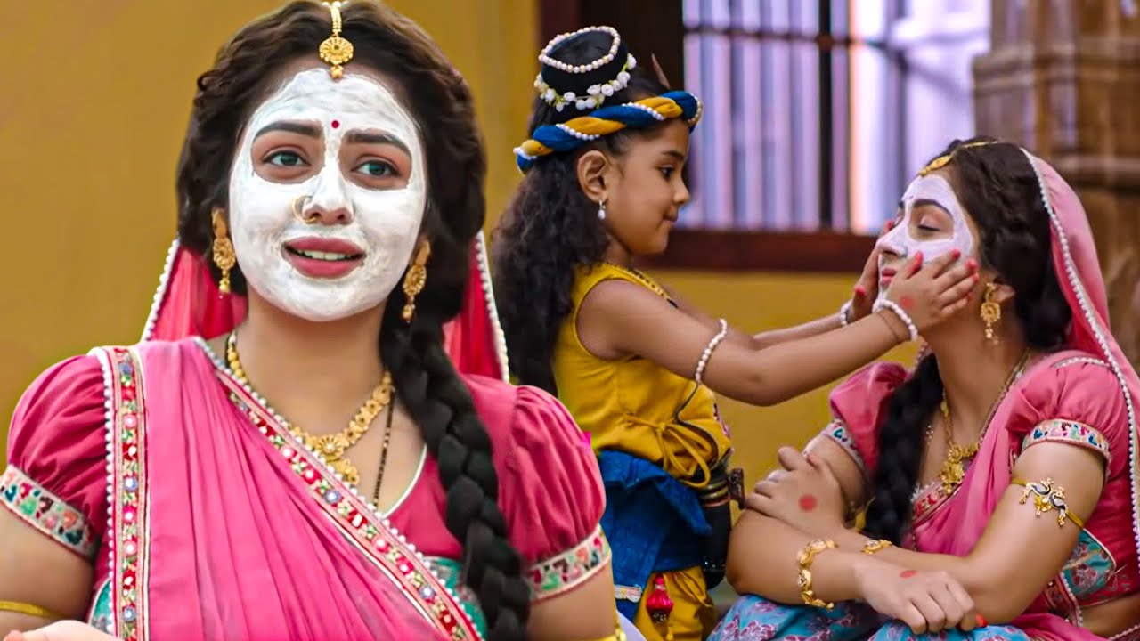 जब मैया यशोदा को रोते देख कान्हा ने फेस मास्क लगाकर किया उन्हे प्रसन्न - YASHOMATI MAIYYA KE NANDLAL