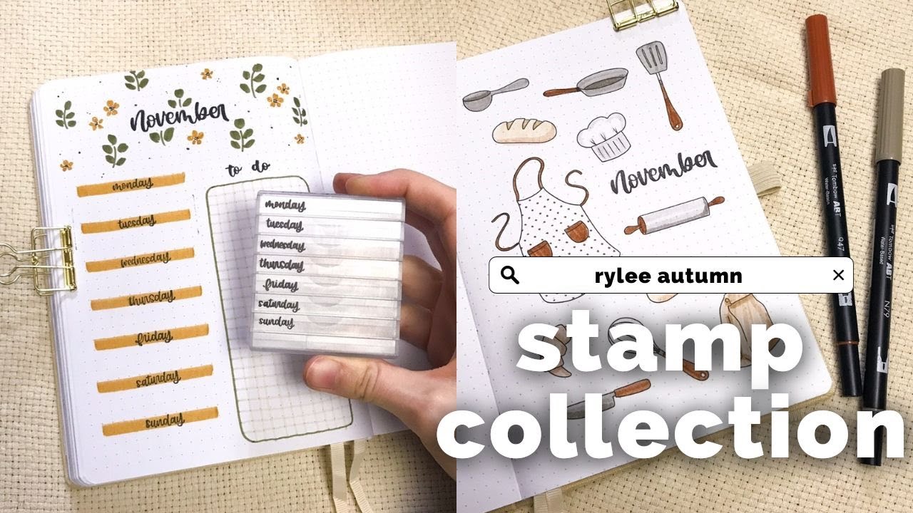 BULLET JOURNAL STAMP COLLECTION | Rylee Autumn Stamps | Best Bullet Journal Stamps
